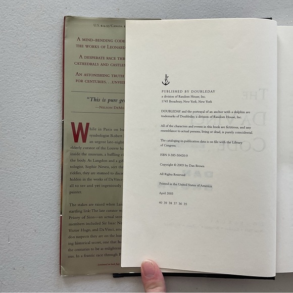 The Da Vinci Code by Dan Brown Hardcover Book - Picture 4 of 6